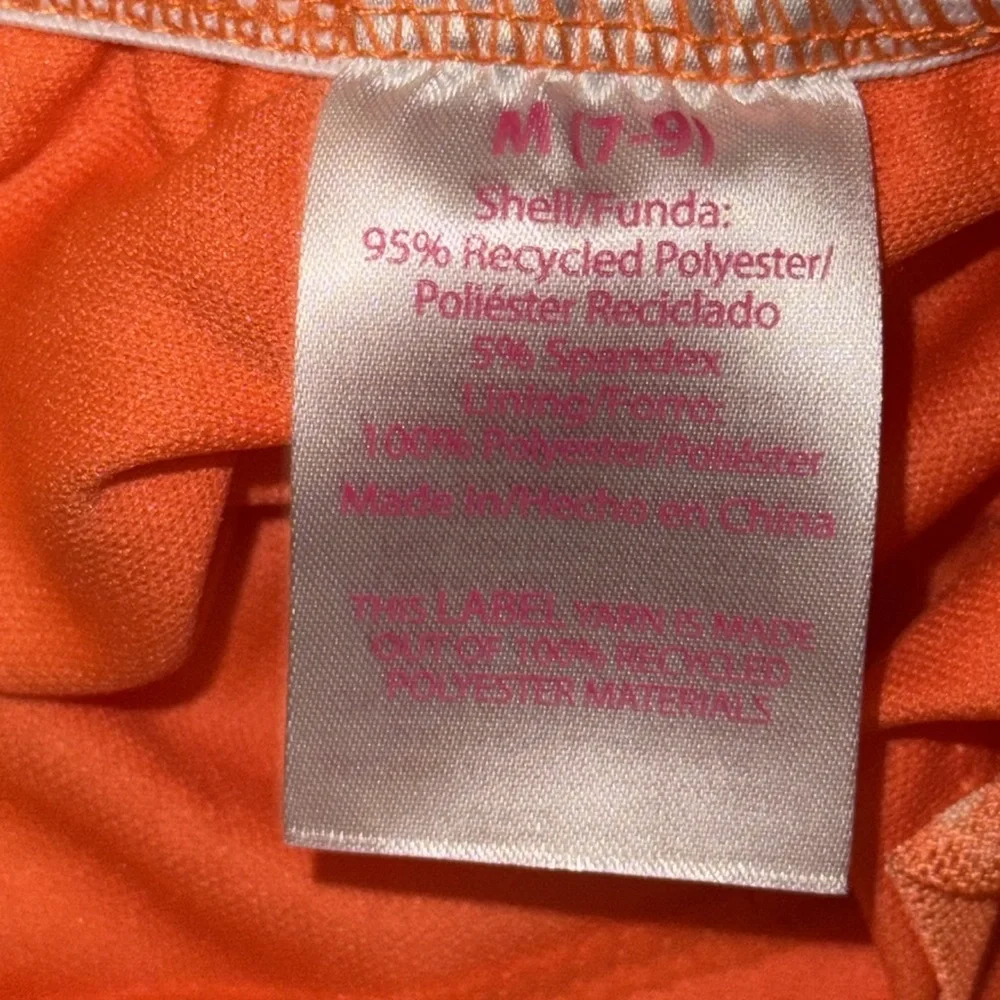 No Boundaries Mesh SET Top & Ruched Skirt Orange Floral Women’s Juniors M 7-9